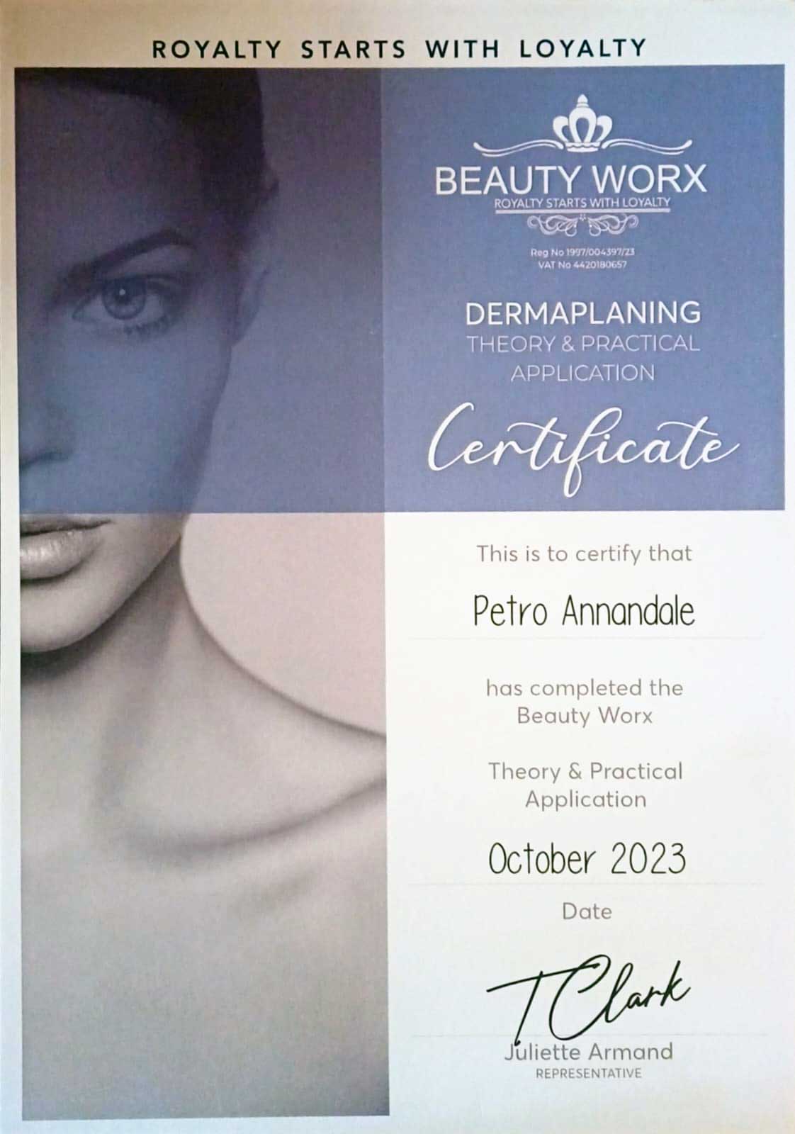 Dermaplaning Certificate | Exclusive-Image